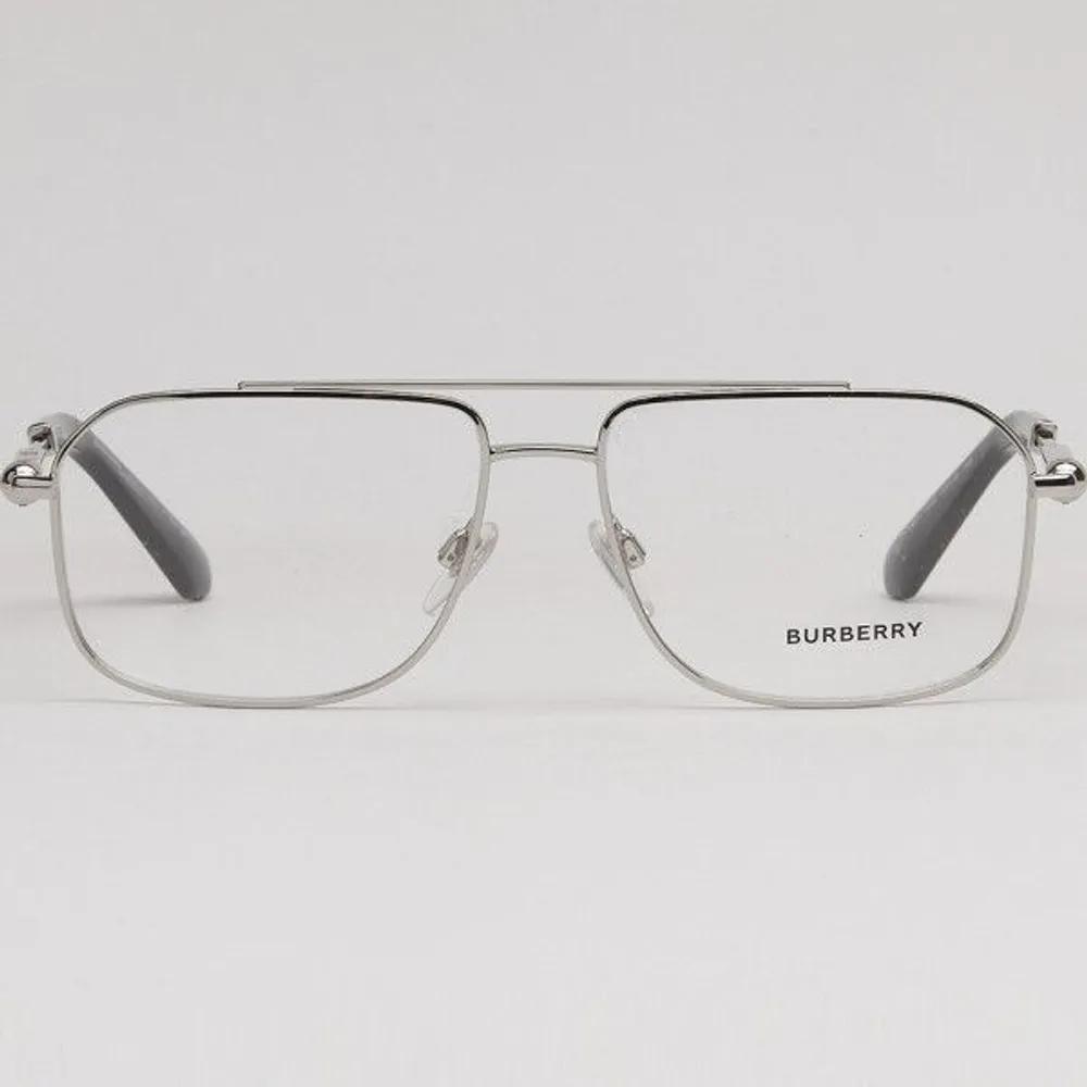 [Burberry] Eyeglass Frames BE1391 1005 Double-Bridge Silver Metal Frames for Women and Men