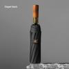 Retro Automatic Folding Umbrella with Solid Wood Handle