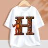 Fnafs Children T-shirt Five Nights At Freddys Letter Tee Top Round Collar Clothing Kawaii Summer Short Sleeve Kids Clothes Gift
