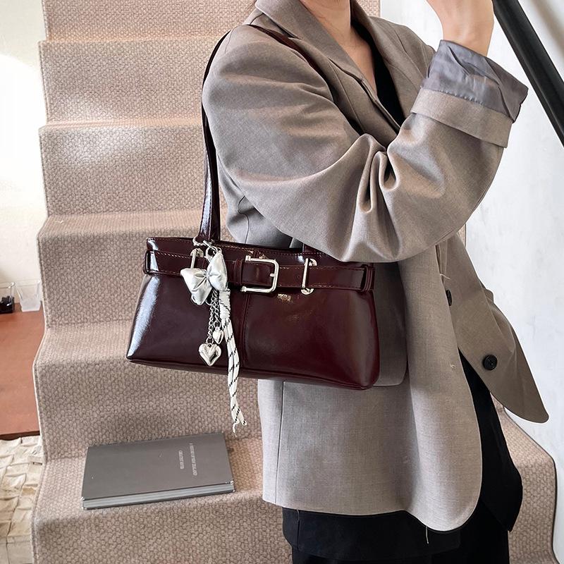 

Винтажная повседневная сумка-тоут 2024 - Зимний модный тренд, наплечная сумка для работы и поездок No Pendant бордовый