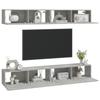 VidaXL Wall-mounted TV Cabinets 4 Pcs Concrete Grey 100x30x30 Cm 3114193