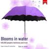 Women's Sun Protection Folding Umbrella - UV Resistant, Black Coating, Dual-Purpose for Sun and Rain