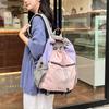 Schoolbag Japanese Ins Love Outdoor Drawstring Schoolbag Large Capacity Contrasting Color Bundle Mouth Bag Travel Camping Travel Backpack Female