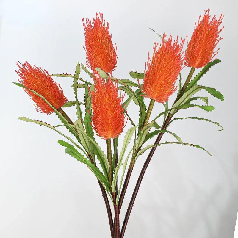 Artificial Plants Silk Fake Flowers Auditorium Decor Red Black Stupa Flower Branches Simulation Green Plant Balcony Decoration