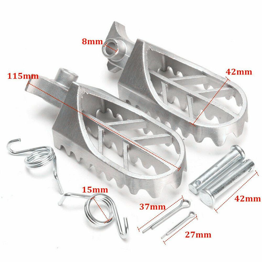 Pair Universal Stainless Steel Front Foot Peg Footrest Fits Honda Kawasaki Yamah