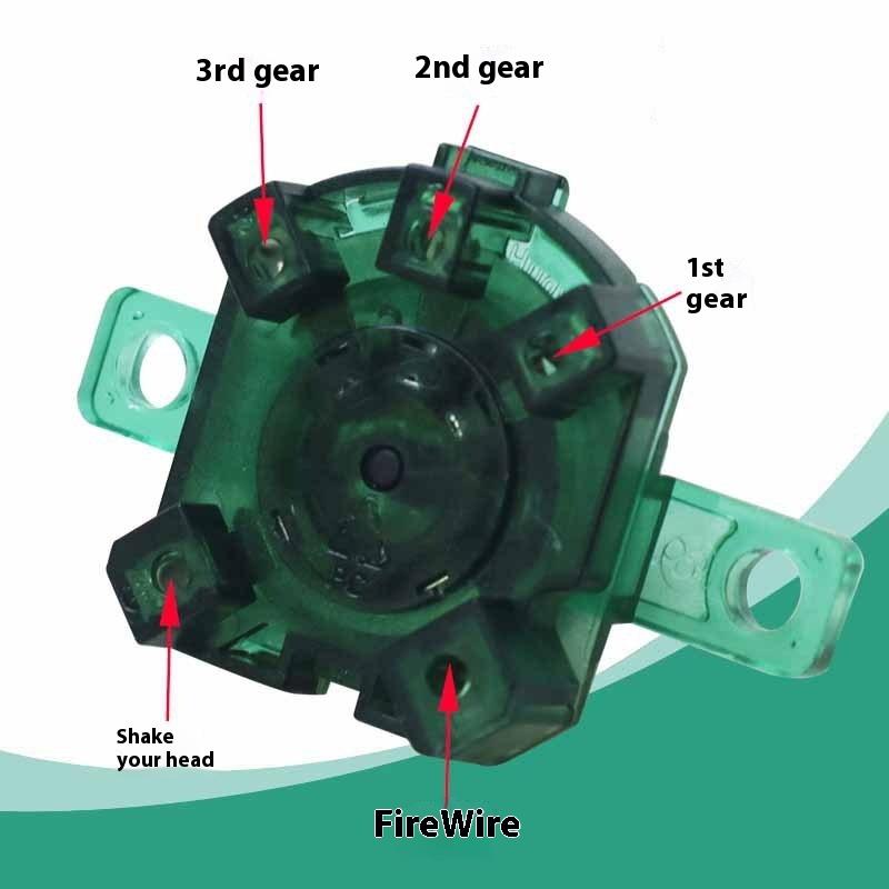 2Pcs 3-Speed Adjustable Floor Fan Table Fan Speed Controller Fs40-18C Gear Switch Welding-Free Electric Fan Accessories