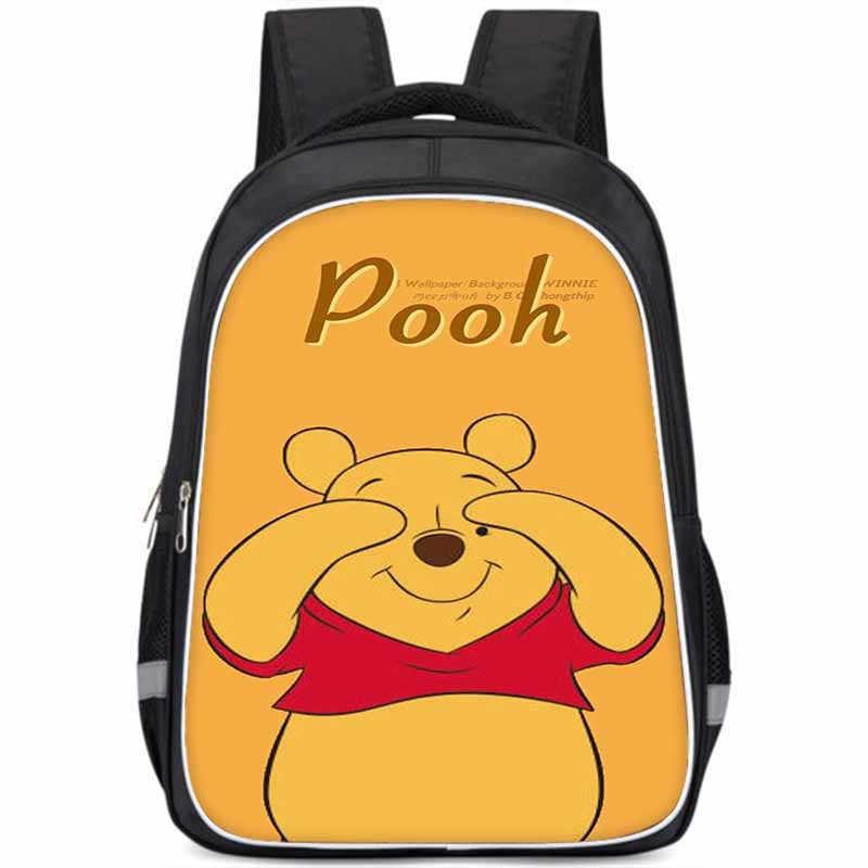 Winnie The Pooh Large Capacity Lightweight 3d School Backpack For Kids And Students Unisex Oxford Fabric