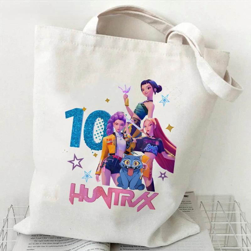 Kpop Witch Hunter Girls Birthday Printed Canvas Bag 35*40 Single Shoulder Handbag Supermarket Shopping Bag