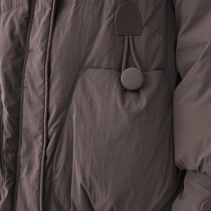 Damen Overknee Mittellang 90% Entendaunen Kapuzen-Pufferjacke