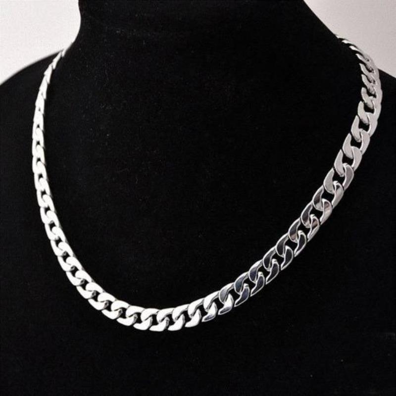 Stylish Simple Men Twist Oblate Wide Chain Necklace