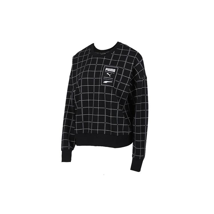 (WMNS) PUMA Rechack Pack Crew Sweatshirt  Black White  Women s 597892-51 XS