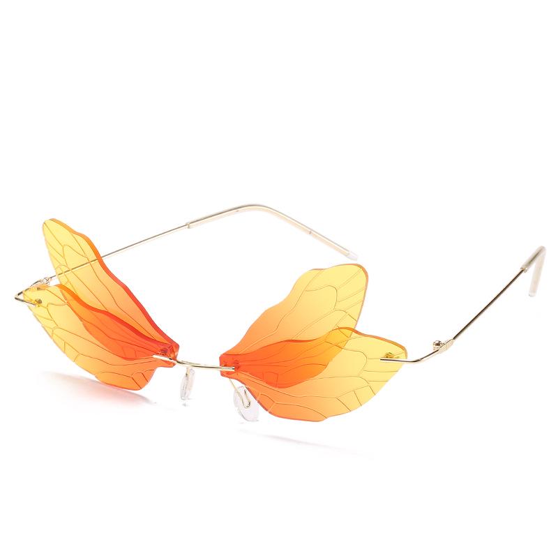 2024 Trendy Frameless Dragonfly Gradient Sunglasses for Women