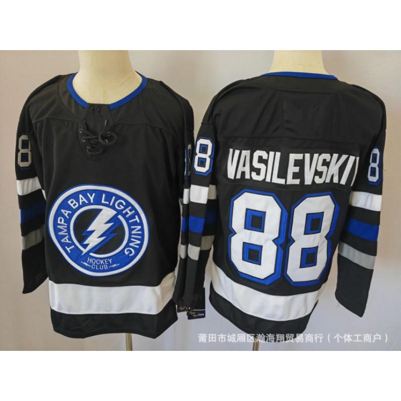 Camiseta de Hockey sobre Hielo para Hombre Estilo Tampa Bay Lightning Número 88 86 21 Bordada Manga Larga Uniforme Deportivo de Equipo