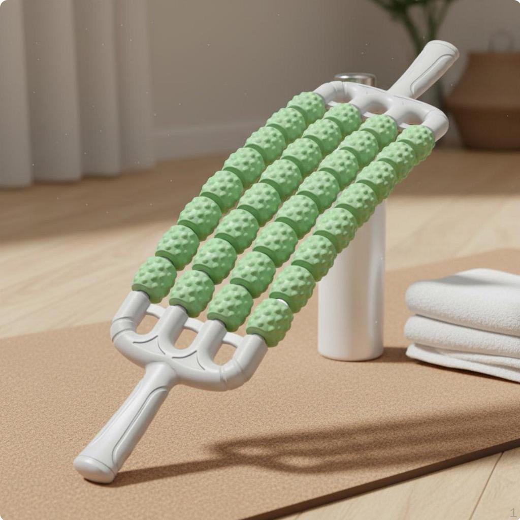 Spiky Roller Portable Massage Ergonomic Handle Leg and Neck for Athletes, Kids, Gym,
