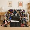 3D Billie Eilish Singer Star Flannel Blanket Soft Warm Throw Blanket for Bedroom Living Room Bed Travel Camping Picnic Gift