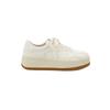 Womens Chunky Sole White Sneakers With 5cm Platform Height Round Toe Lace-Up Casual Shoes Daily Wear