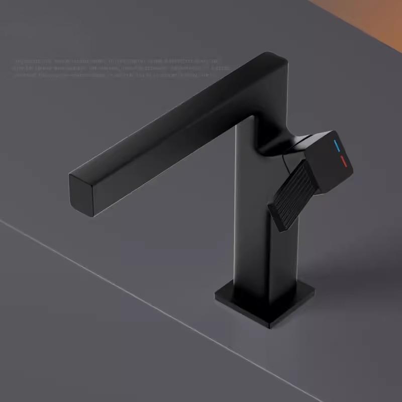 

Basin New Faucet Bathroom Single Lever Hot and Cold Copper Black Gray Single Handle Brass Sink Mixer чёрный