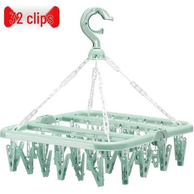 Foldable 32-Clip Laundry Drying Rack