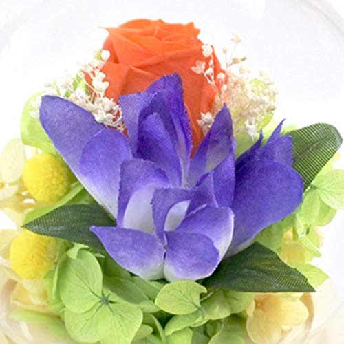 Glass Dome Arrangement for Buddhist Altars, Sphere, Four Seasons, Autumn, C27335, Preserved Flowers