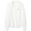 Plus Size Women's Lyocell Linen Embroidered White Shirt