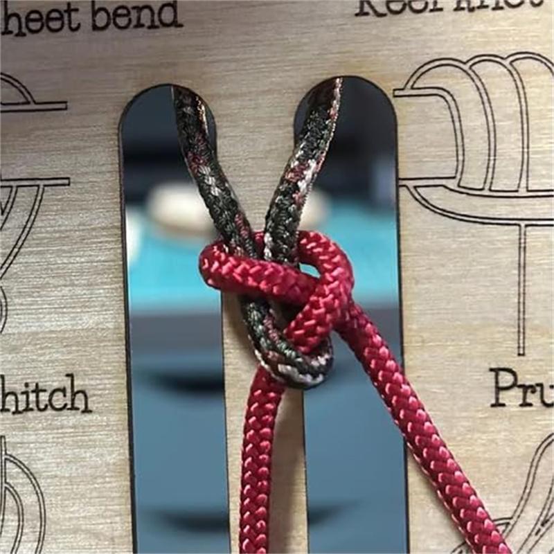 Knot Tying Practice Board Kit Learn Knot Training Board with Stand & 3 Ropes Set