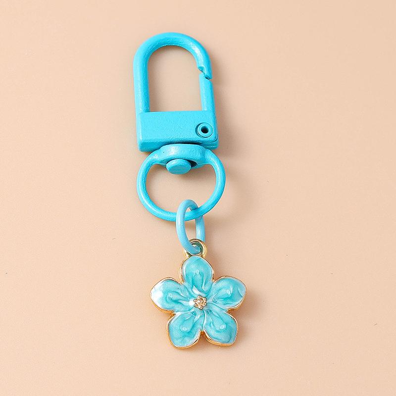 Niedlicher Emaille Perlen Blume Schlüsselanhänger Pflanze Schlüsselring Anhänger für Frauen Mädchen Handtaschen Deko DIY Handgemachter Schmuck Geschenke
