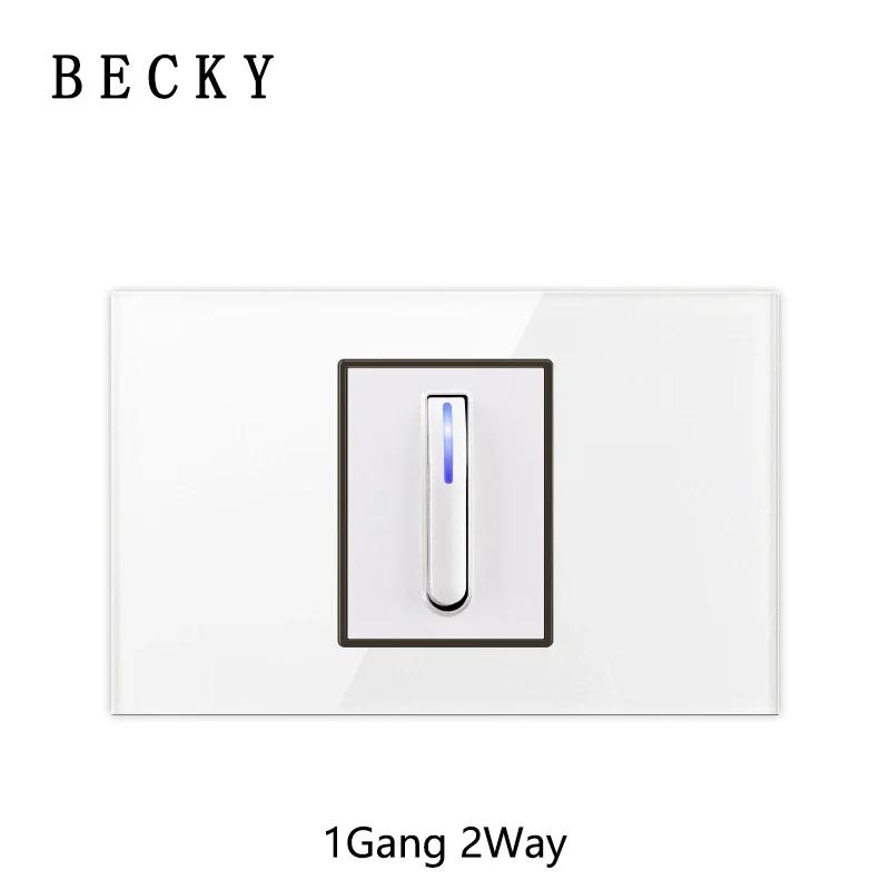 118 Type Piano Key White Tempered Glass Fashionable Switch Socket American British European Standard Universal Socket