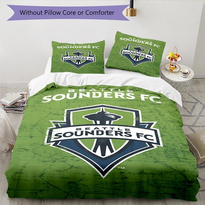 Seattle Sounders FC Printed Pattern Duvet Cover Set – includes 1 duvet cover and 2 matching pillowcases Bedroom decor Christmas gifts