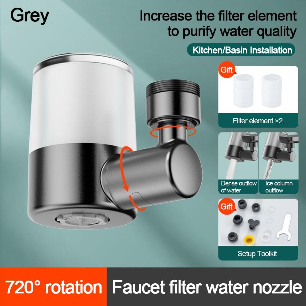 

Anti-splash Kitchen Faucet Nozzle 2-Mode Adjustable Water Saving Sprayer Nozzle Tap Spray 720°Rotation Water Outlet Taps серый