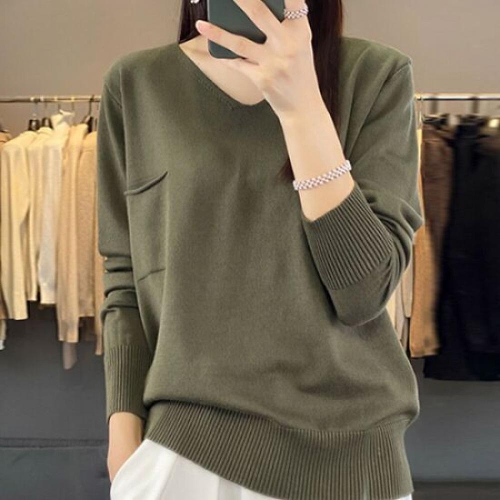 NaVaVa V Neck Long sleeVe Knit Top Nk1620