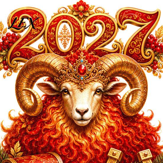 Chinese New Year Glass Stickers 2027 Window Cling, Red And Gold Zodiac Sheep Static Decals Lunar Clings for Doors, Non-adhesive Reusable Sticker Home