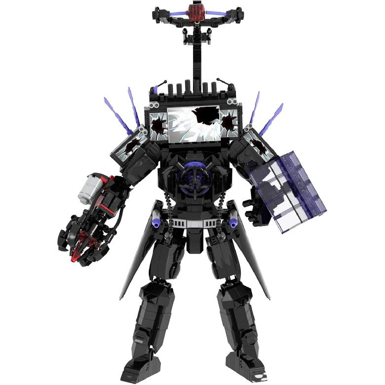Bentex Skibidi Toilet Upgraded Damaged TV Man Figure Building Block Set, Upgraded Cameraman Speakerman Game Model Collectible Building Bricks