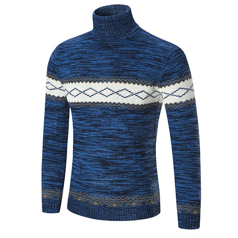 Men's Sweater High Neck Sweater Solid Color Slim Bottoming Sweater