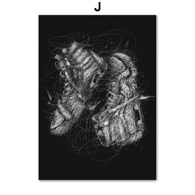 Funky Luxusní značka Tenisky Móda Boty Nástěnné umění Malba na plátno Severské plakáty a potisky Nástěnné obrazy pro výzdobu obývacího pokoje