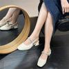 thick-soled thick-heeled rhinestone bag head sandals for women to wear 2025 summer temperament commuting versatile fairy style Mary Jane shoes