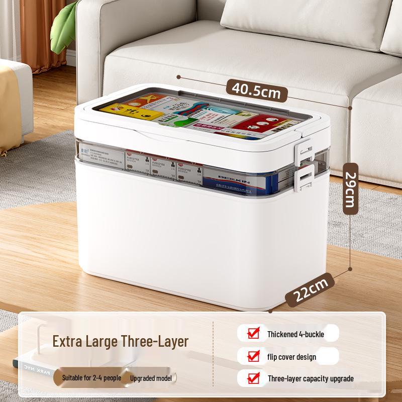Large Capacity Transparent Medicine Storage Box - Multi-Layer Family First Aid Organizer
