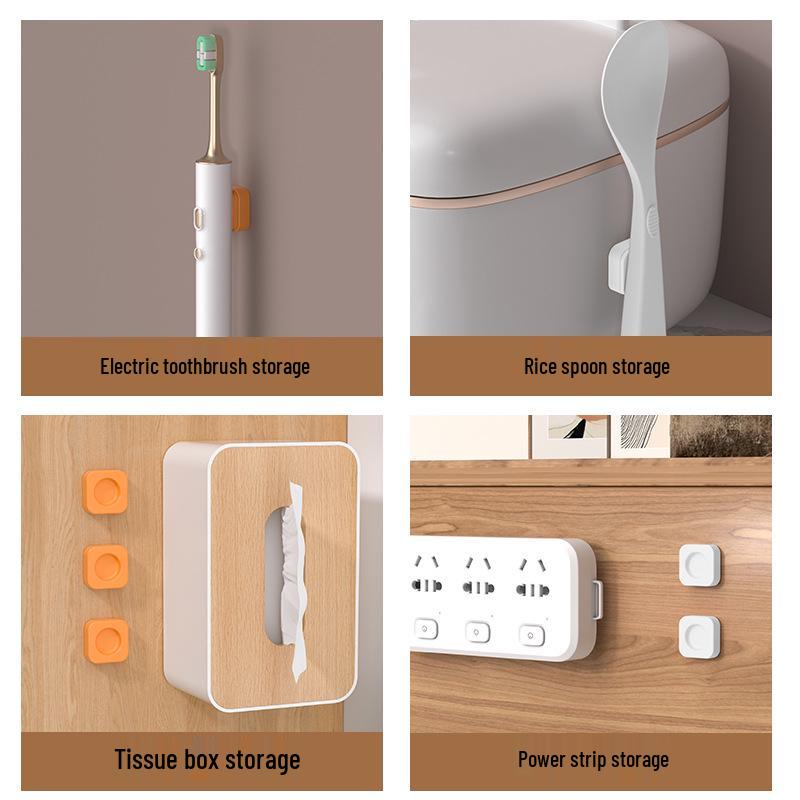 Magnetic No-Punch Wall-Mount Hook & Remote Holder
