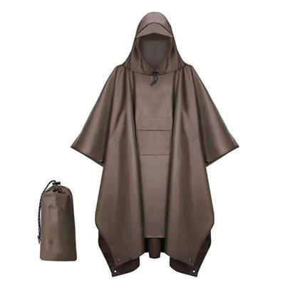 Rain Poncho for Rain Rainwear with Outdoor Event Rain Brown [Lunari] Fishing, Gear, Raincoat, Hood, Protection, (Brown)
