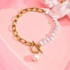 Stainless Steel Jewelry Pearl Pendent Women's Bracelets Gold Color Chain Bracelet Gifts For Mom Girlfriend Valentine's Day