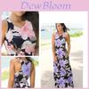Abito Estivo da Donna Elegante Casual Senza Maniche Stampato Floreale Abito Lungo da Spiaggia