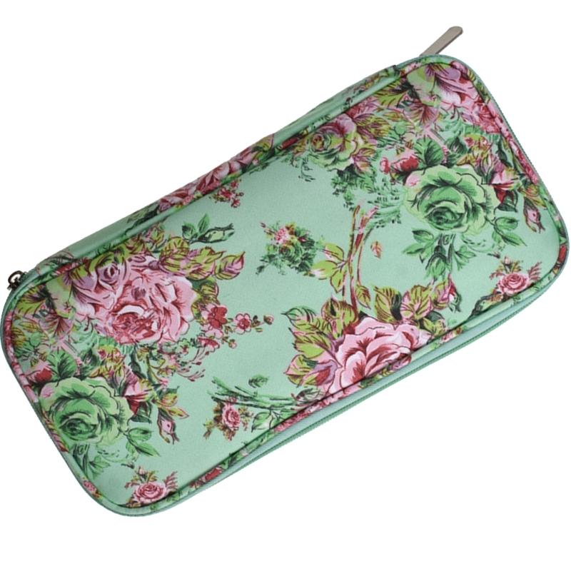 Stylowa torba do przechowywania drutów do robienia na drutach z przestronnym wnętrzem, wykonana z tkaniny Oxford, zamykana na zamki błyskawiczne na narzędzia do szydełkowania i robienia na drutach