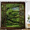 Forest Scenery Outside the Window Shower Curtain Bath Curtain Landscape Printed Bathroom Curtains for Home Decoration Curtain