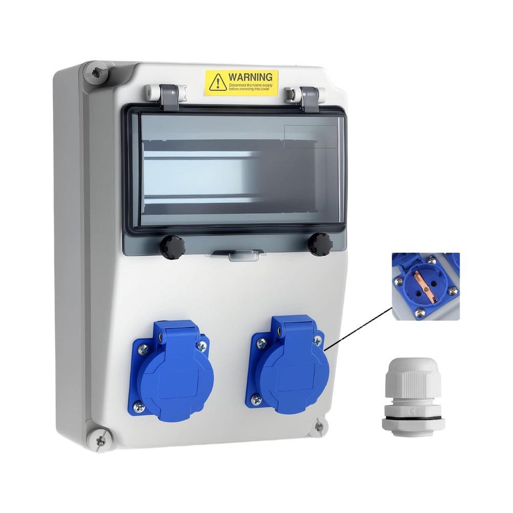 Waterproof Construction Power Distributor Empty Wall Distributor 230V 16A Socket Outdoor Waterproof Distribution Box