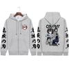 Harajuku Anime Demon Slayer Iguro Obanai Print Hooded Men Women Classic Zipper Hoodies Casual Loose Sweatshirt Unisex Zip Jakcet