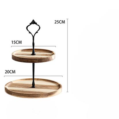 Simple Double-layer Dried Fruit Tray Living Room Fruit Storage Tray Three-layer Candy Dim Sum Tray Multi-layer Wood Tray
