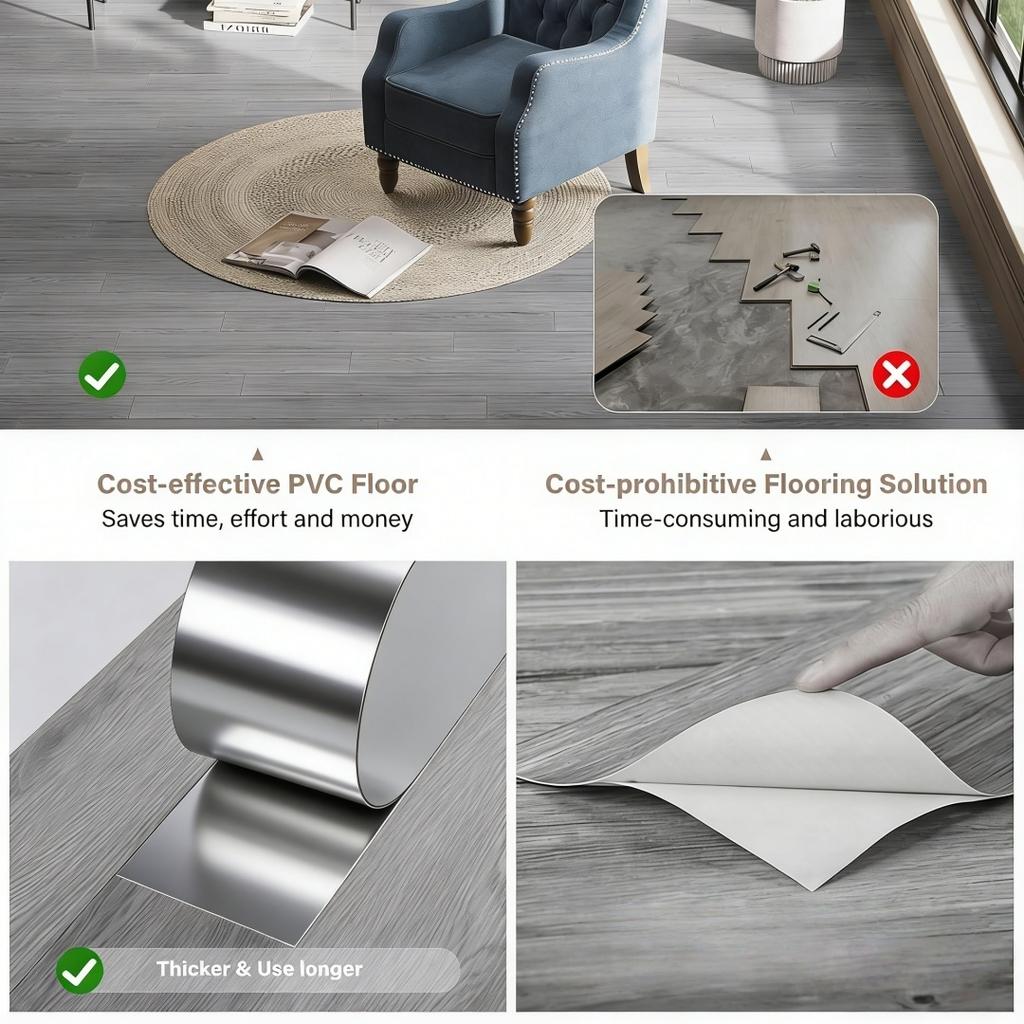 10PCS self-adhesive floor stickers, pressure-resistant, scratch-resistant and bedroom floor stickers