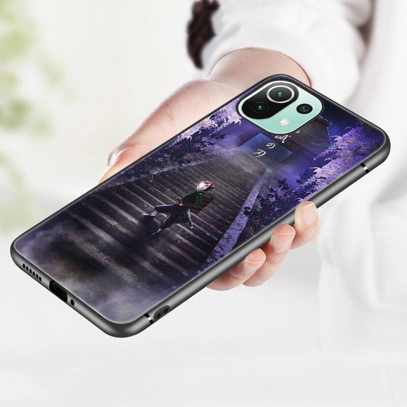 Anime Demon Slayer tanjiro Case For Xiaomi Mi 11 Lite NE 11i 10T 11T Pro A2 A3 Lite POCO F3 M3 M4 C31 X3 Pro NFC GT Black Cover