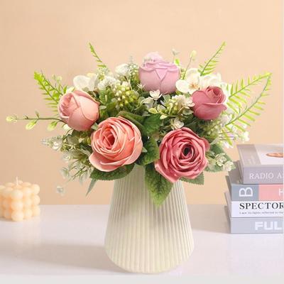 Nordische Simulationsblume 5-gabeliges Persisches Gras Rose Kunstblume Dekorieren Hochzeitslocation mit Blumensträußen Dekorationen Requisiten für Aufnahmen