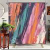 1 pièce Rideau de douche à rayures colorées, Rideau de salle de bain décoratif vibrant, Tissu polyester, Ajoute du style à votre espace, Parfait