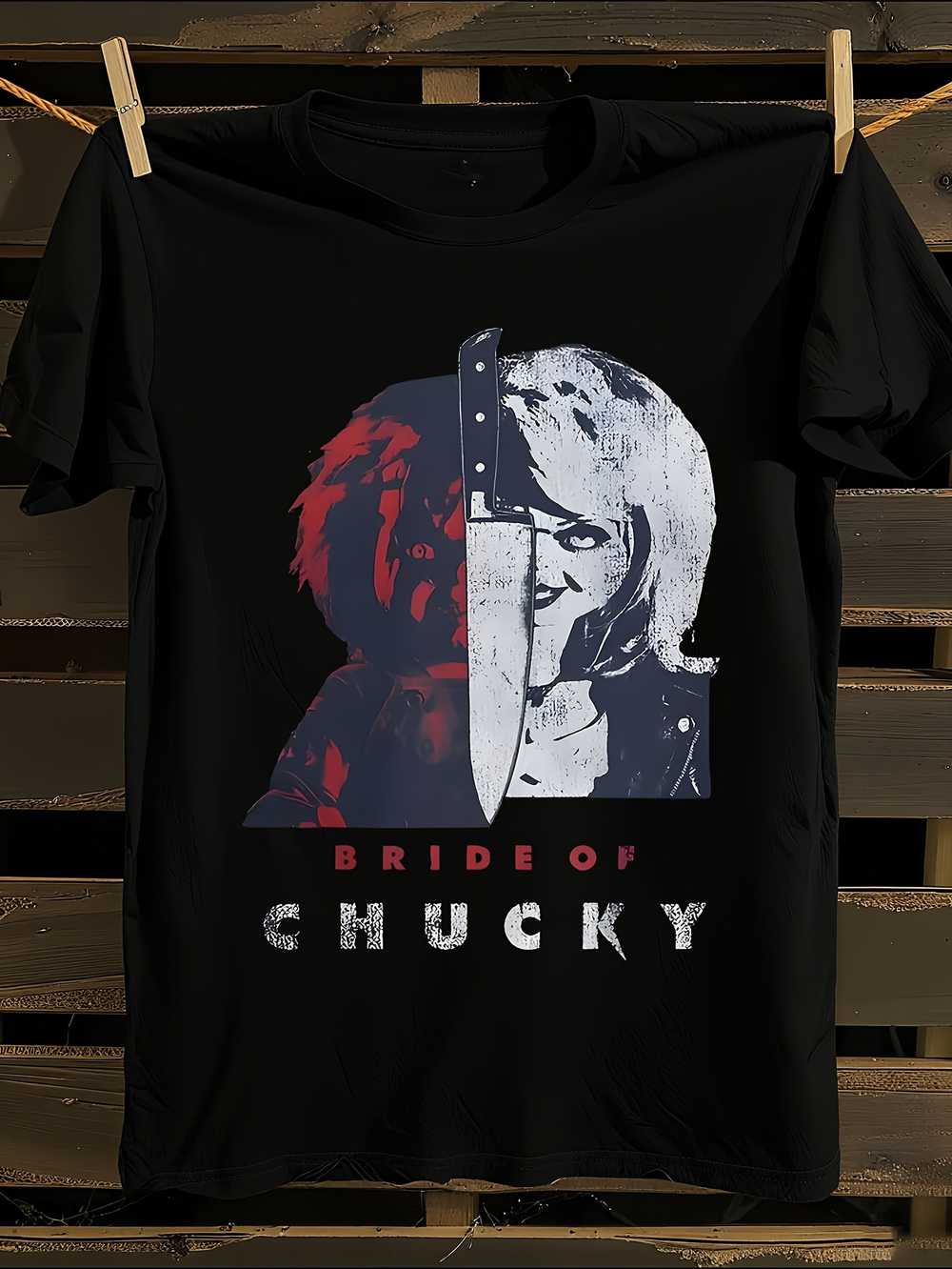 

Chucky s Bride Horror Movie T-Shirt Mens Tshirt Womens Tshirts with Letters Print Short Sleeves T-Shirt Casual Street Tee Shirt Top XXXXL